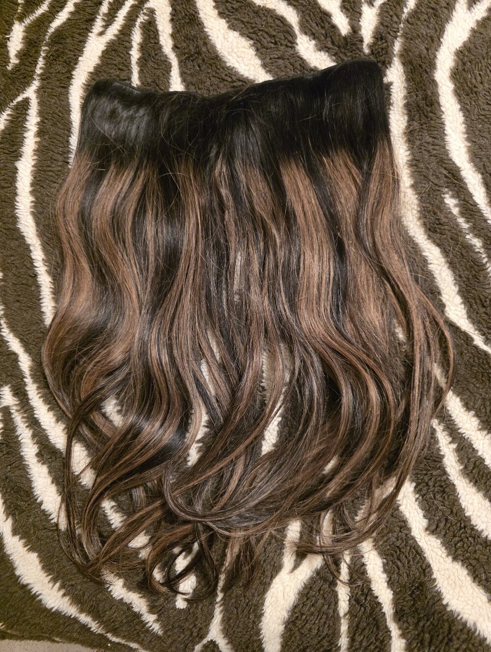 Amazon Dark Brown to Light Brown Wavy Halo Hair Extensions w/ Clips